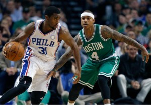 Hollis Thompson got the 76ers back into the game during the third quarter. (courtesy AP/Photo Micheal Dwyer)