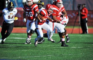 In state product Brycen Alleyne scored two touchdowns last week against Bethune-Cookman (courtesy dsuhornets.com)