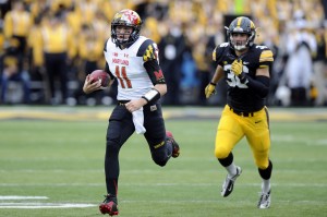 Terrapin quarterback Perry Hills has been responsible for eight turnovers in the last two games. (courtesy Maryland Athletics)