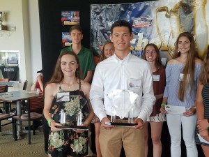 Pocomoke's Peyton Becker (left) and Caesar Rodney's Tommy Pomatto (right) are the 2017-18 Overall Female and Male winners of the WBOC Mountaire Farms Scholar Athlete.