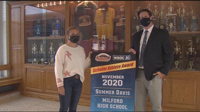 Summer Davis– November 2020 Winner – WBOC Mountaire Scholar Athlete of the Month