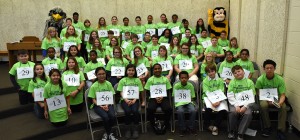 Group photo of all of the student participants in Saturday morning's 2016 Maryland Eastern Shore Regional Spelling Bee. (Photo credit: Joey Gardner)
