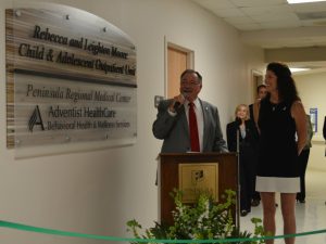 Ribbon cutting for the Rebecca & Leighton Moore Child & Adolescent Outpatient Unit at PRMC