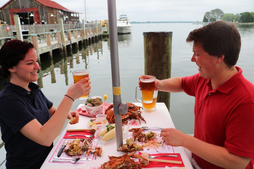 Fresh crabs and local beer are a crowd favorite at The Crab Claw Restaurant (Photo: Lauren Hollowa)