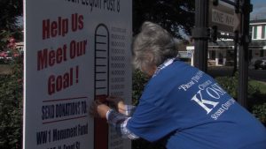 Judy Lawson updates the WWI Monument Fund's current donations