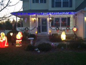 Christmas wreaths and holiday decorations accent Len's home in Smyrna, Delaware.