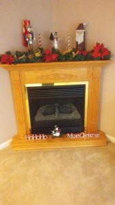 The Dickerson family's fireplace.