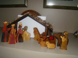 Indoor Nativity scene, by Bill V. of Milford, Delaware.