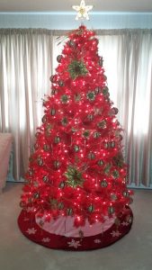 Red tree - a Turner family Christmas. Photo sent in by Adam Wilson.