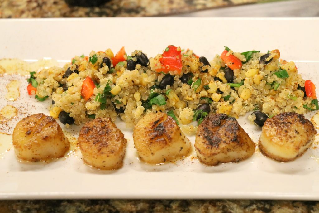 Chipotle Seared Scallops and Southwest Quinoa Salad with Bethany Blues DelmarvaLife