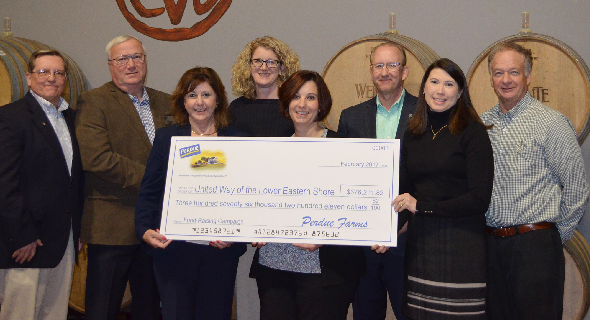 Perdue Farms Presents Record Donation to Lower Shore United Way